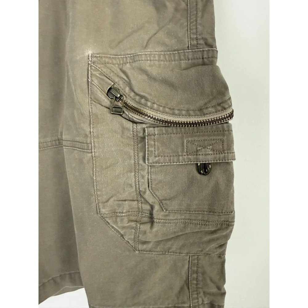 Kuhl Cargo Shorts Men's 38 Brown Side Zip‎ Up Pockets Vintage Patina Dye